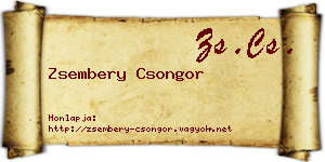 Zsembery Csongor névjegykártya